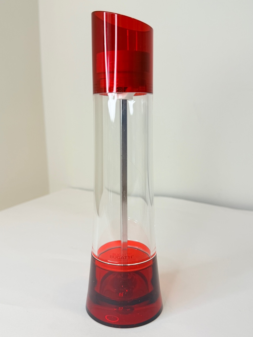 BUGATTI GIOIA Red Salt and Pepper/Spice Mill New Unused No Box Italian
